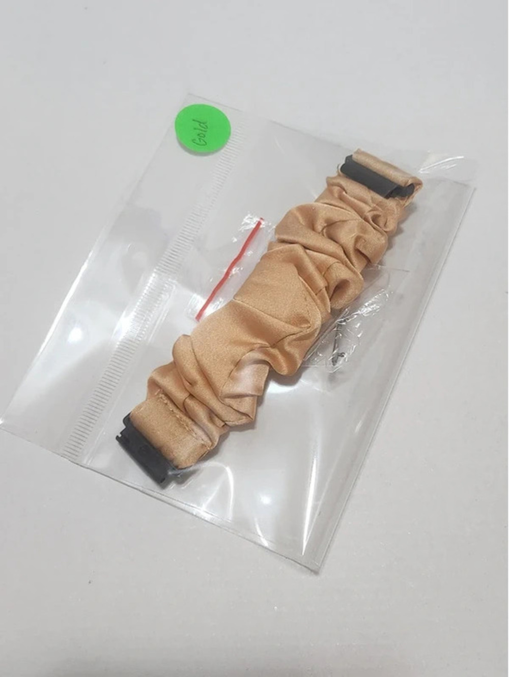 Scrunchies Watch Band for 20mm, Compatible with Samsung 7, 6, 5, 4  Color: Gold